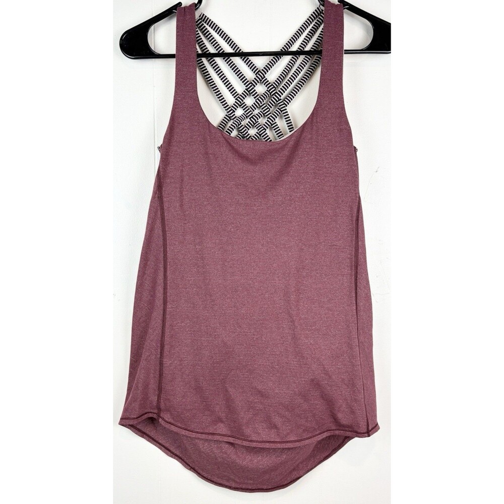 lululemon athletica Mauve Racerback Tank with Black & White Strappy Back